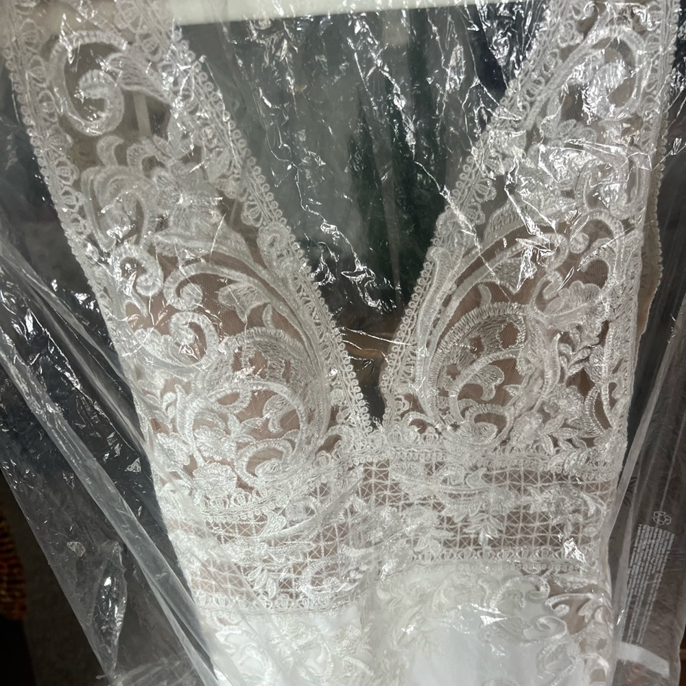 Pronovias White Lace Wedding Dress - Picture 7 of 8